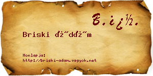 Briski Ádám névjegykártya
